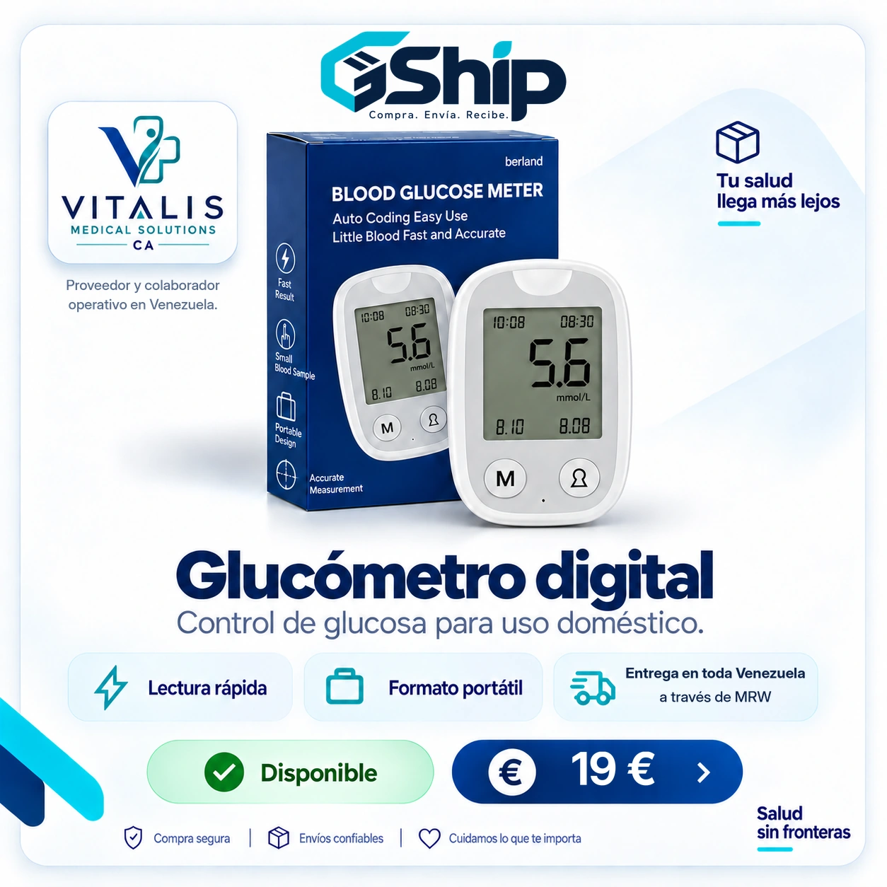 Glucómetro digital — Vitalis